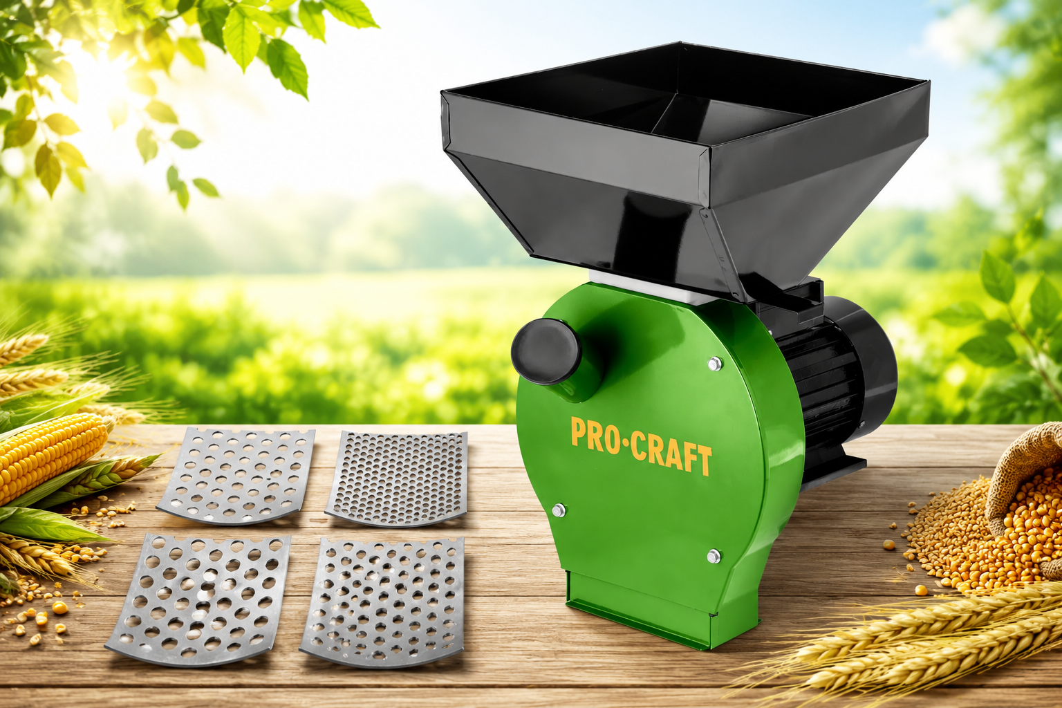 Зернодробілка електрична Procraft PCM 3000 — кормоподрібнювач для зерна та качанів кукурудзи